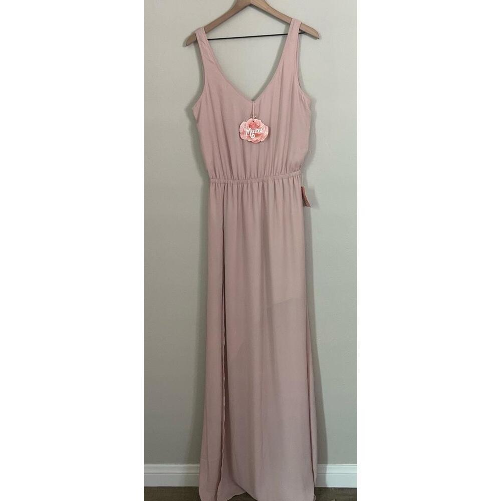 NWT Show Me Your Mumu‎ Kendall Maxi Dress Blush Pink Large Bridesmaid Formal